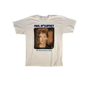 Vintage 1993 Paul McCartney The New World Tour T-Shirt White Large Tect Tag